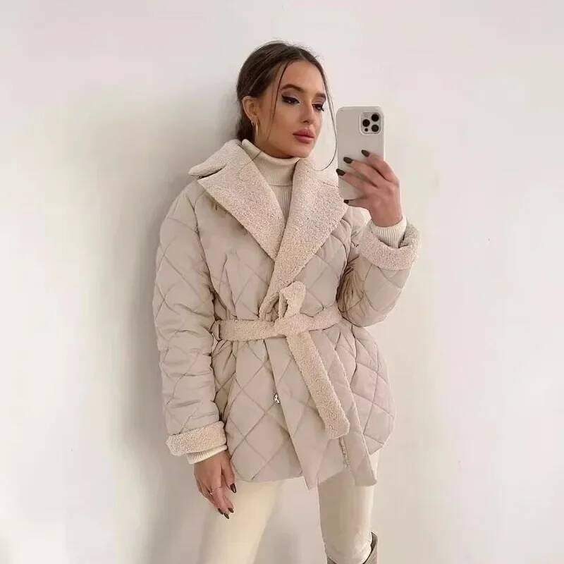 Street Fashion England - Casaco Elegante com Forro de Pelúcia