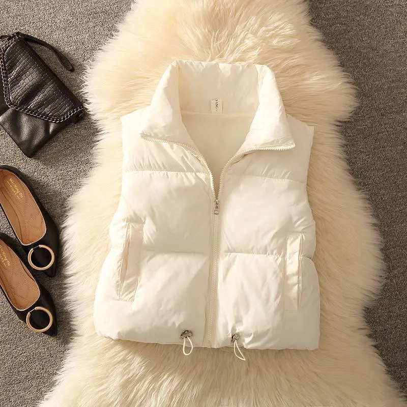 Puffer Vest Padded - Feminino acolchoado puffer sem mangas colete