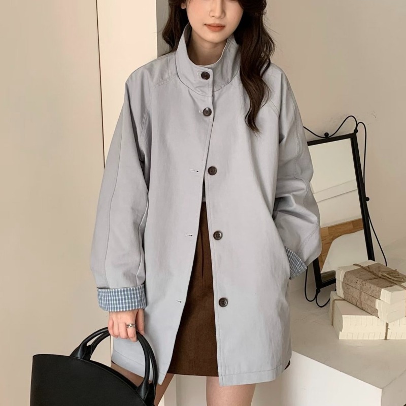 Street Fashion England - Casacos Trench de Comprimento Médio Estilo