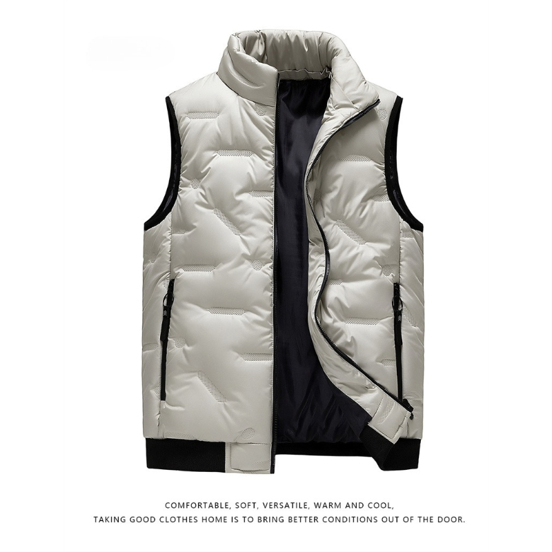 Puffer Vest Padded - Colete Masculino de Inverno Quente Sem
