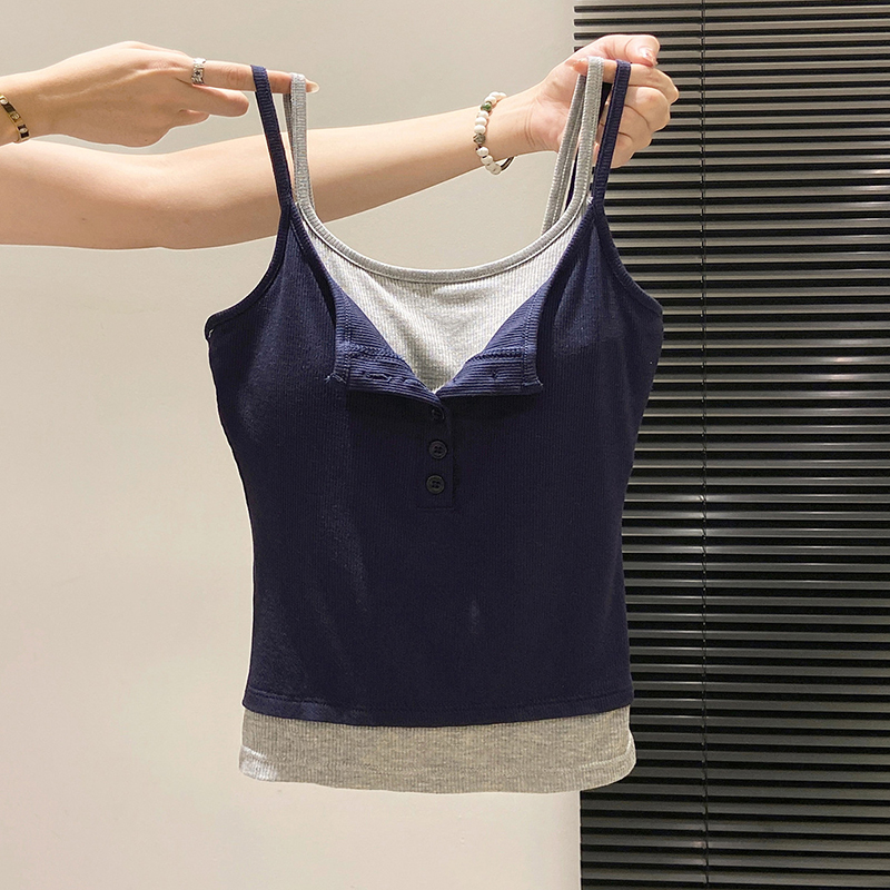 Street Fashion Korean Girl - Moda falsa duas peças camisola para
