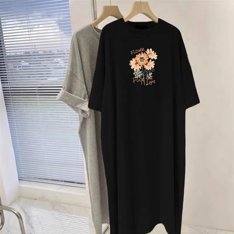 Longline Tee Oversized - Vestido T-Shirt Oversized com Estampa Floral