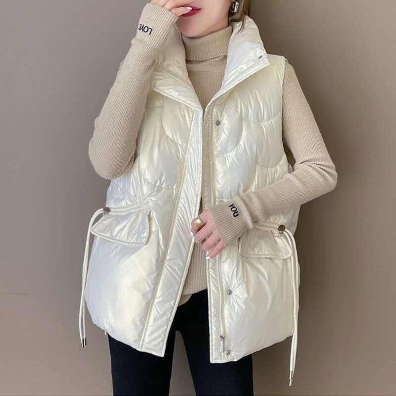 Puffer Vest Padded - Colete de Algodão Acolchoado Feminino 2024,
