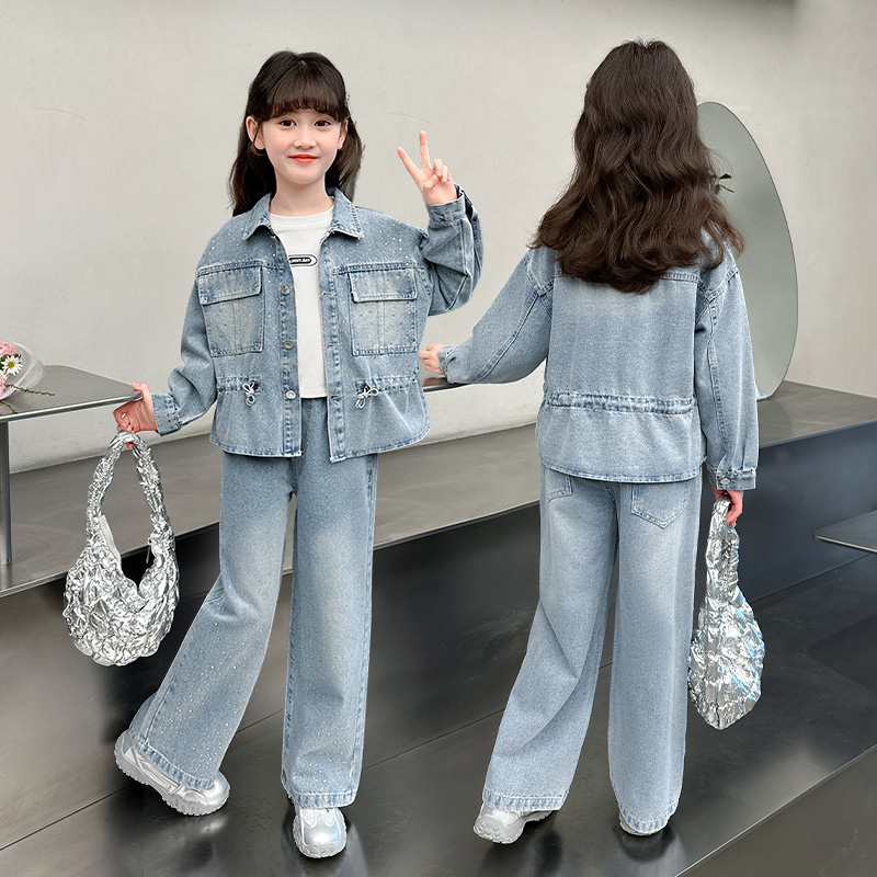 Street Fashion Korean Girl - Cowgirl moda streetwear denim conjunto de