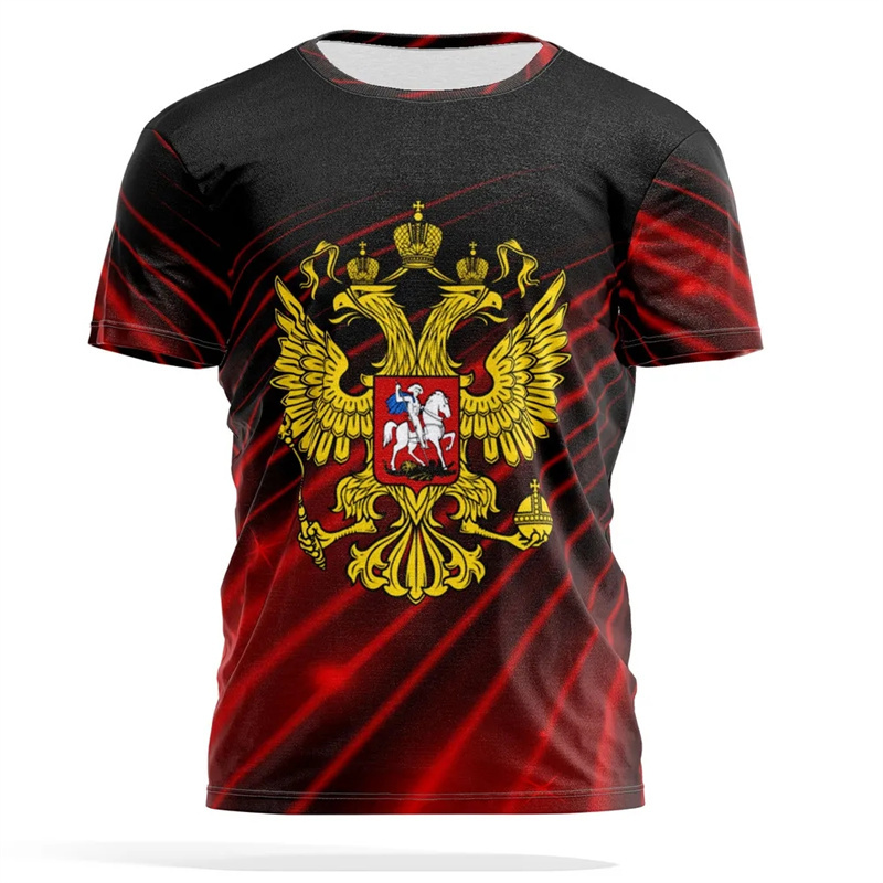 Street Fashion Russia - Emblema nacional russo impressão camiseta das