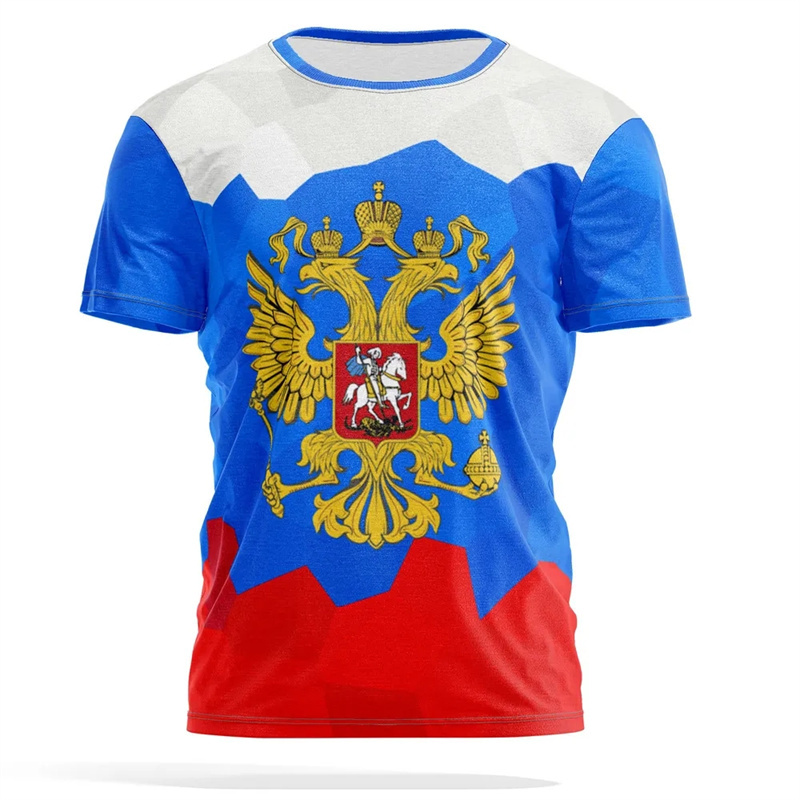 Street Fashion Russia - Emblema nacional russo impressão camiseta das