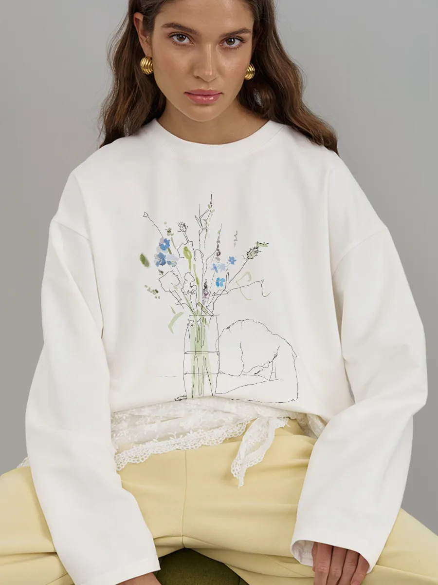 Longline Tee Oversized - Camiseta feminina de manga comprida, outono,