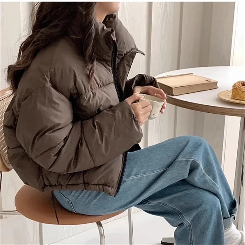 Puffer Vest Padded - 2024 novas mulheres sólido solto puffer