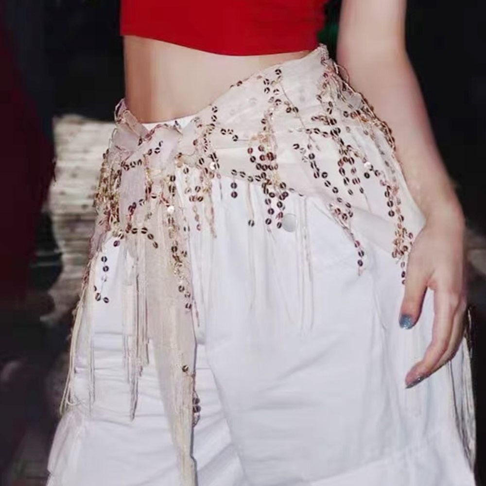 Moda lantejoulas cinto de danç - Street Fashion India avaliação e preço