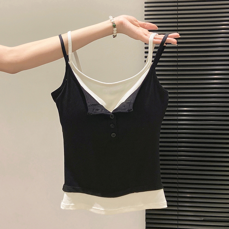 Moda falsa duas peças camisola - Street Fashion Korean Girl avaliação e preço