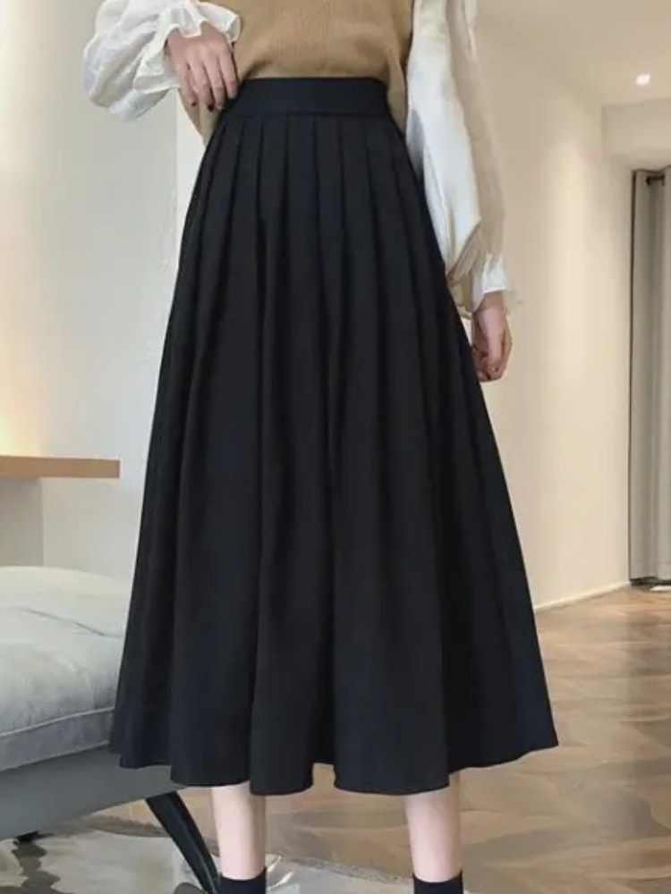 Saia feminina plissada vintage - Street Fashion Korean Girl avaliação e preço