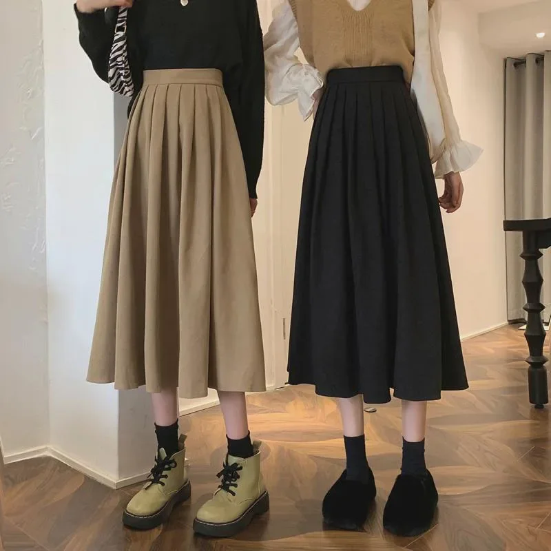 Saia feminina plissada vintage - Street Fashion Korean Girl avaliação e preço