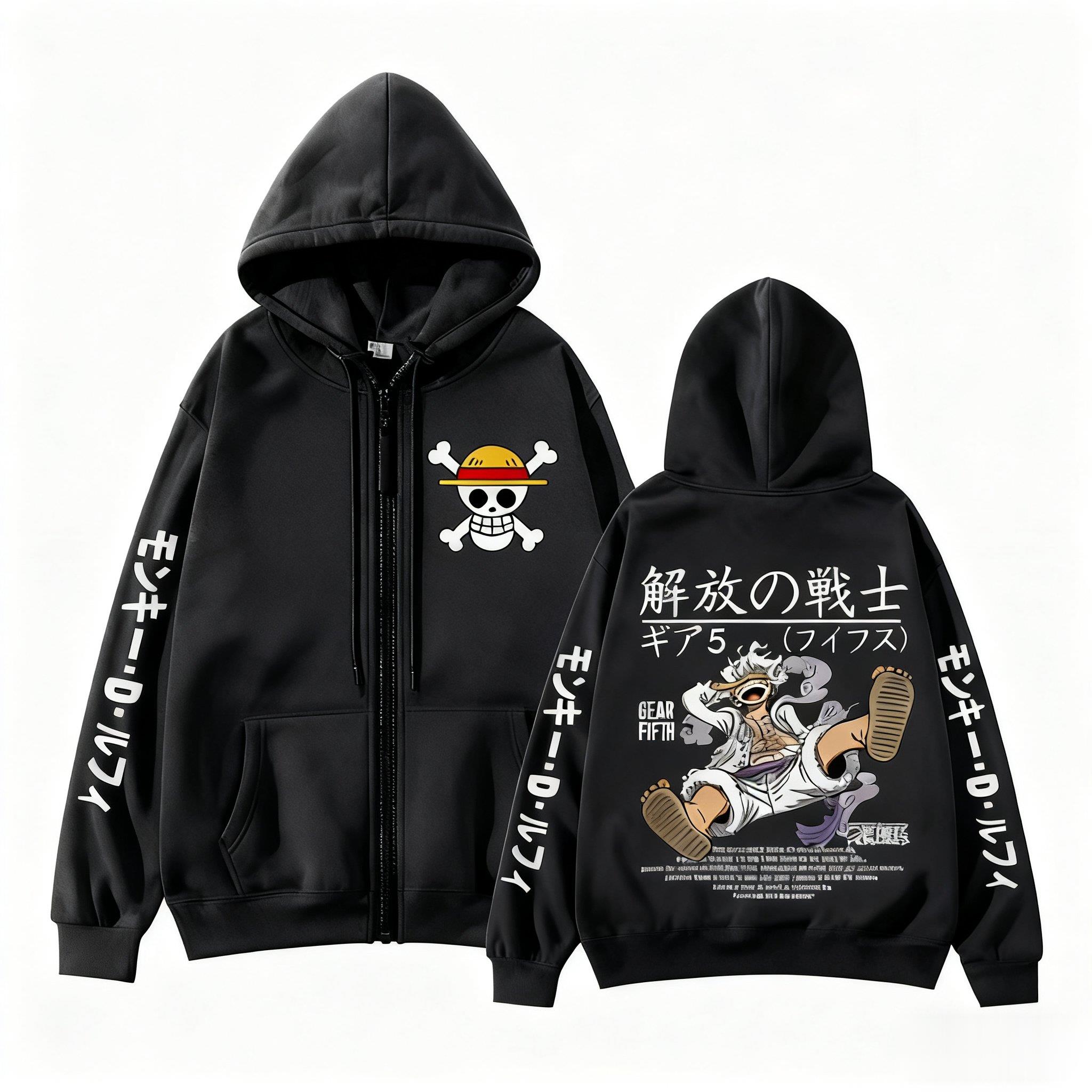 Macaco d luffy engrenagem 5 um - Street Fashion Jacket Men avaliação e preço