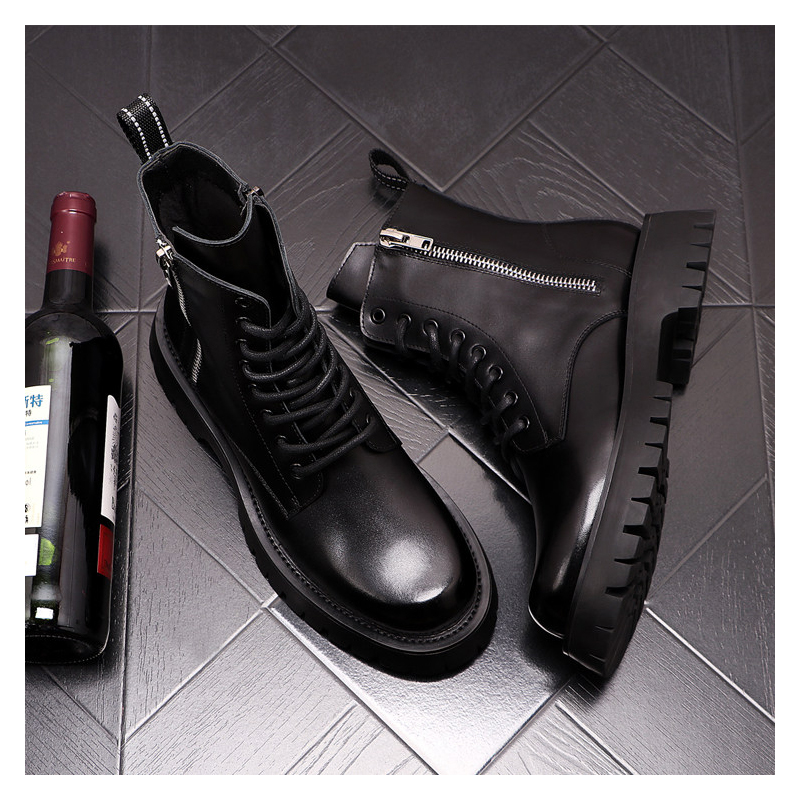 Botas de Couro Genuíno de Luxo - Street Fashion Designers avaliação e preço