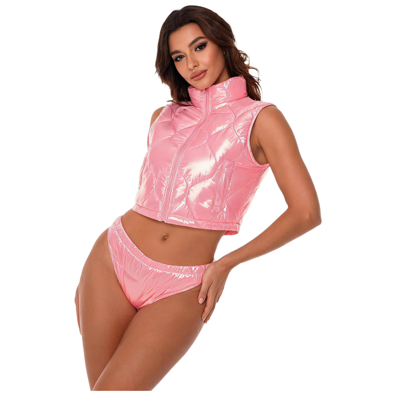 Conjunto Feminino Brilhante Ac - Puffer Vest Padded avaliação e preço