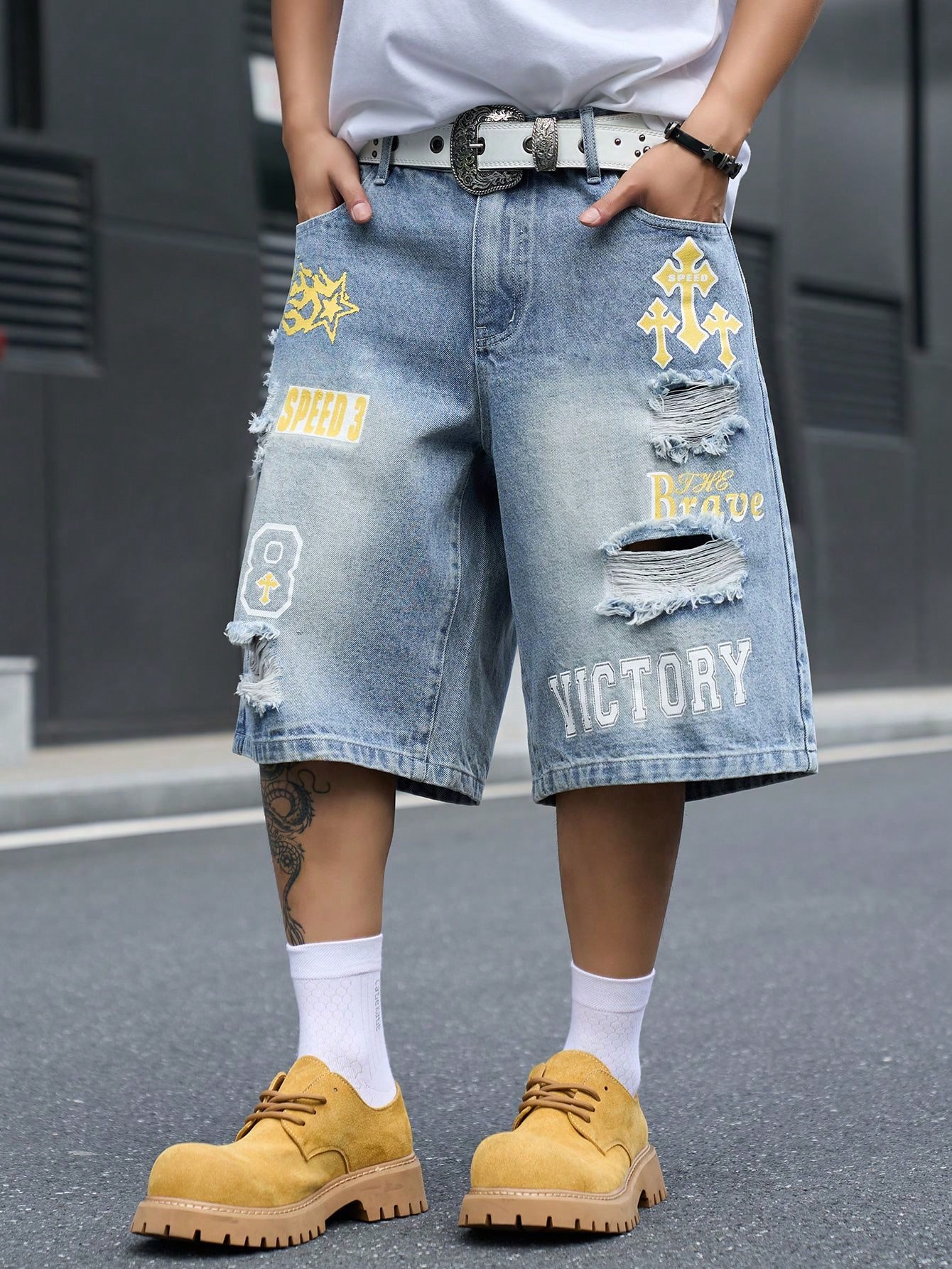 Bermuda Jeans Masculina Solta, - Street Fashion Baggy avaliação e preço