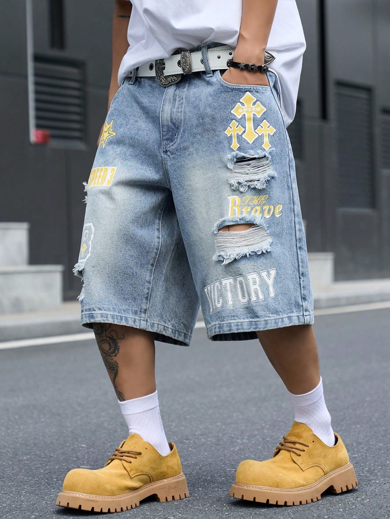 Bermuda Jeans Masculina Solta, - Street Fashion Baggy avaliação e preço